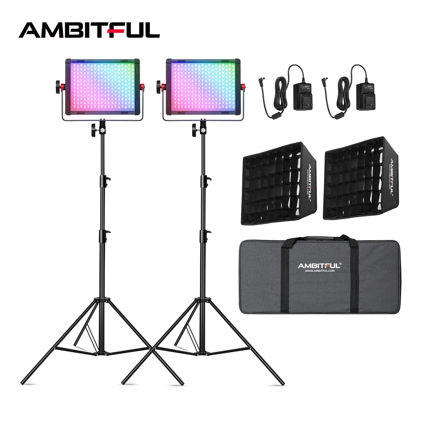 Photography Lighting Kits - AMBITUFL P35R 30W RGB LED Video