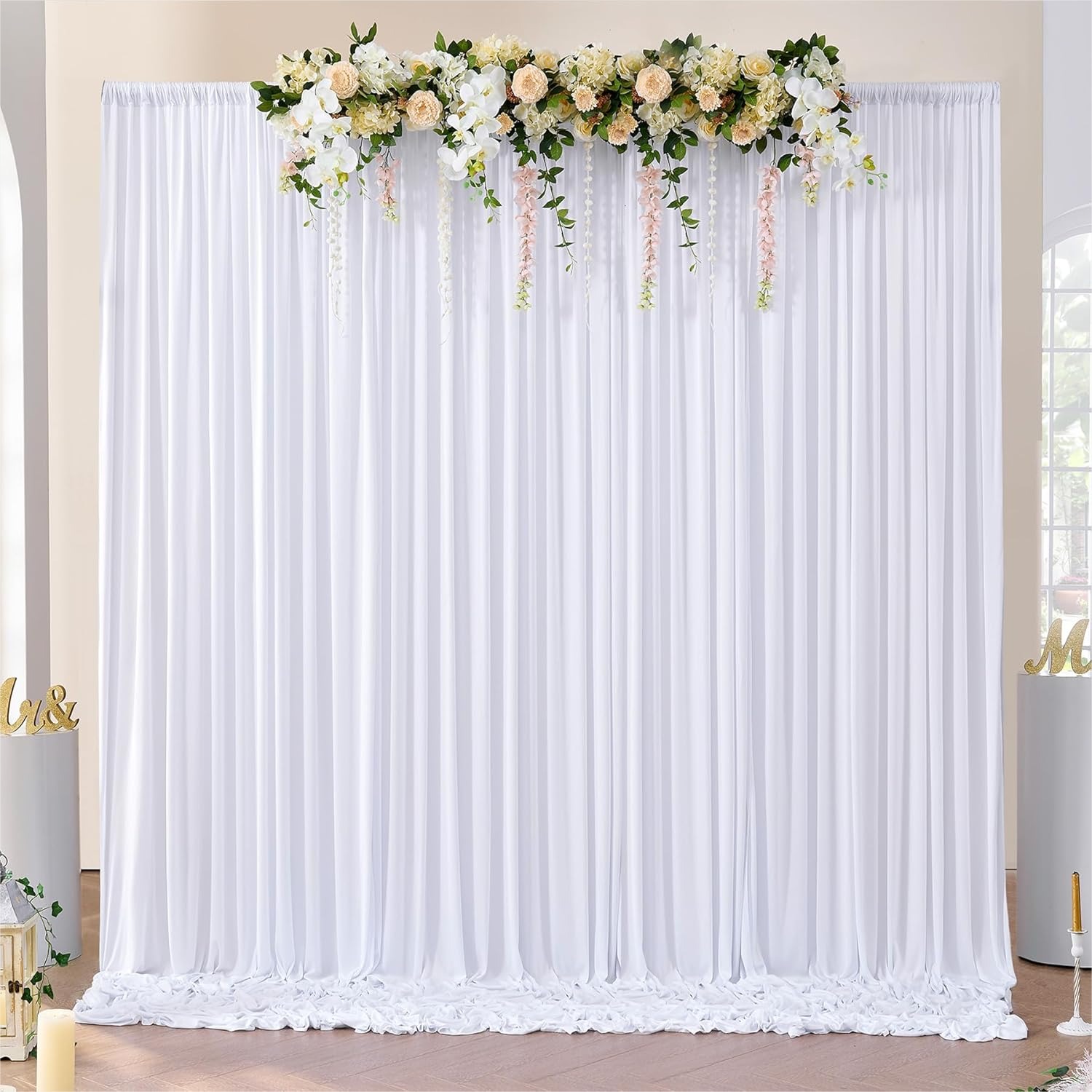 Photography Lighting Product - White Backdrop Curtains 10x10 ft for
