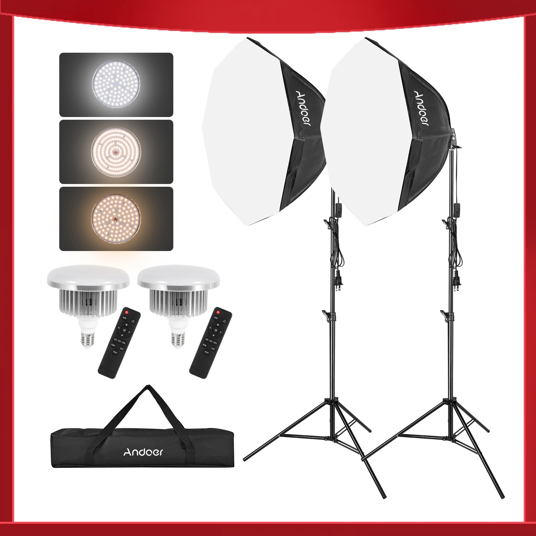Photography Lighting Set - Andoer Studio Photography Light kit Softbox