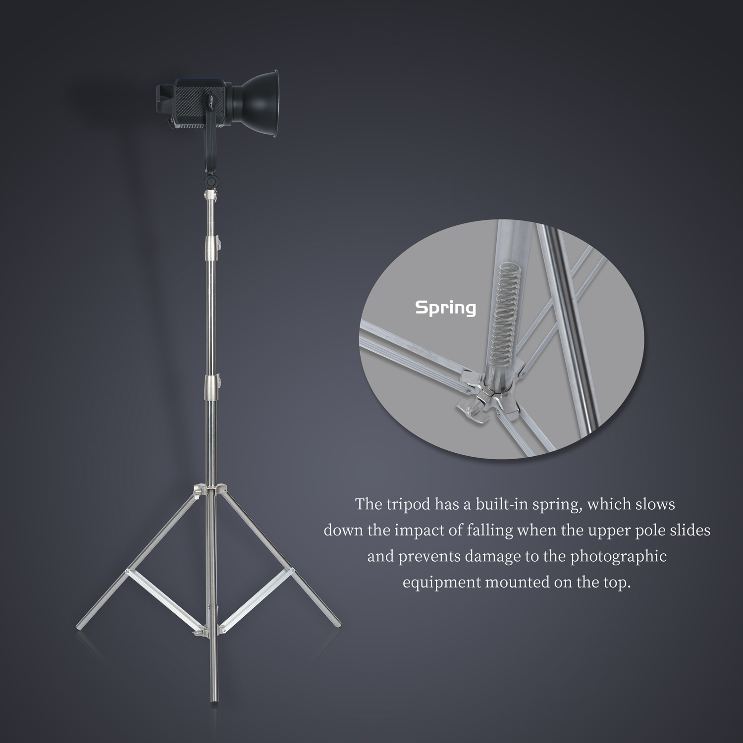 SH 2.8M Stainless Steel Light  – Photography Lighting For Products recenzja i cena