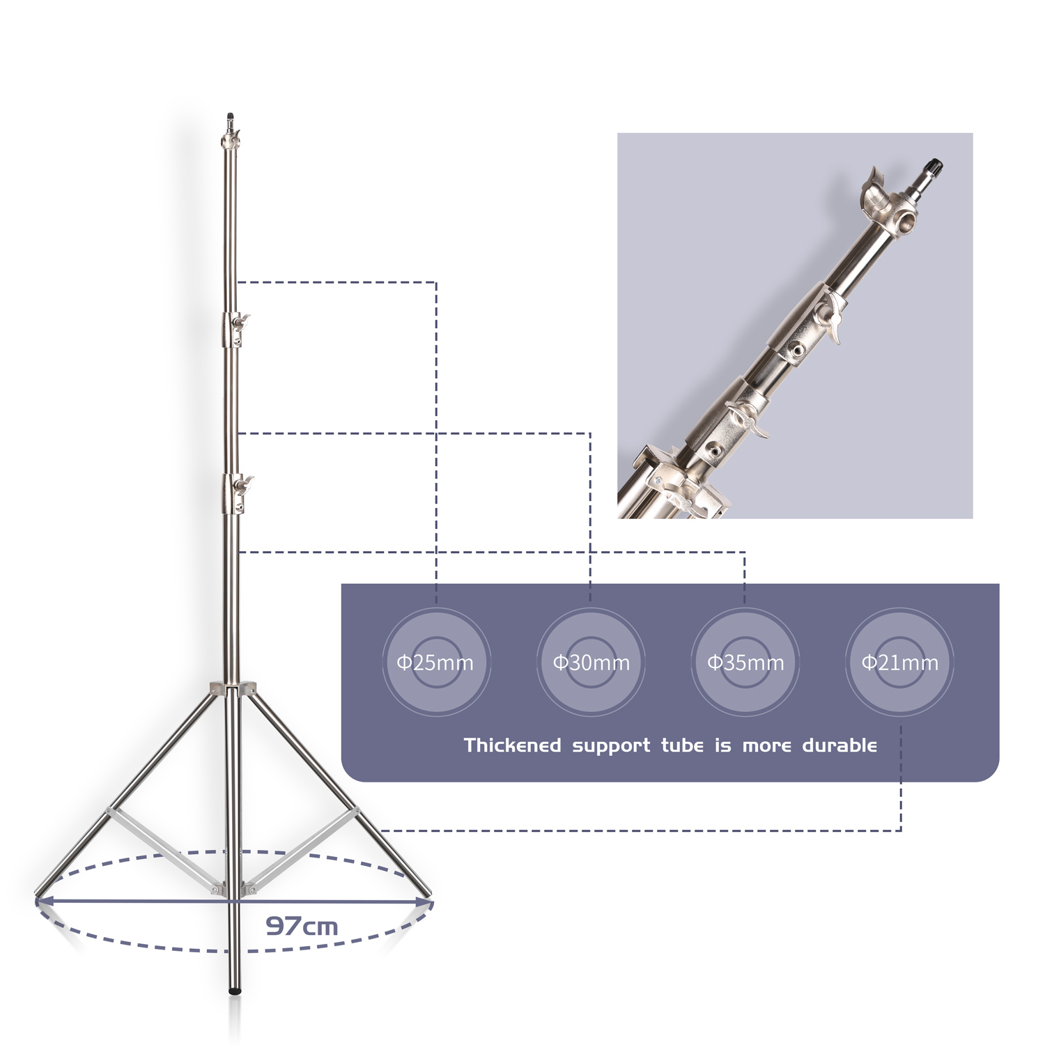 SH 2.8M Stainless Steel Light  – Photography Lighting For Products recenzja i cena