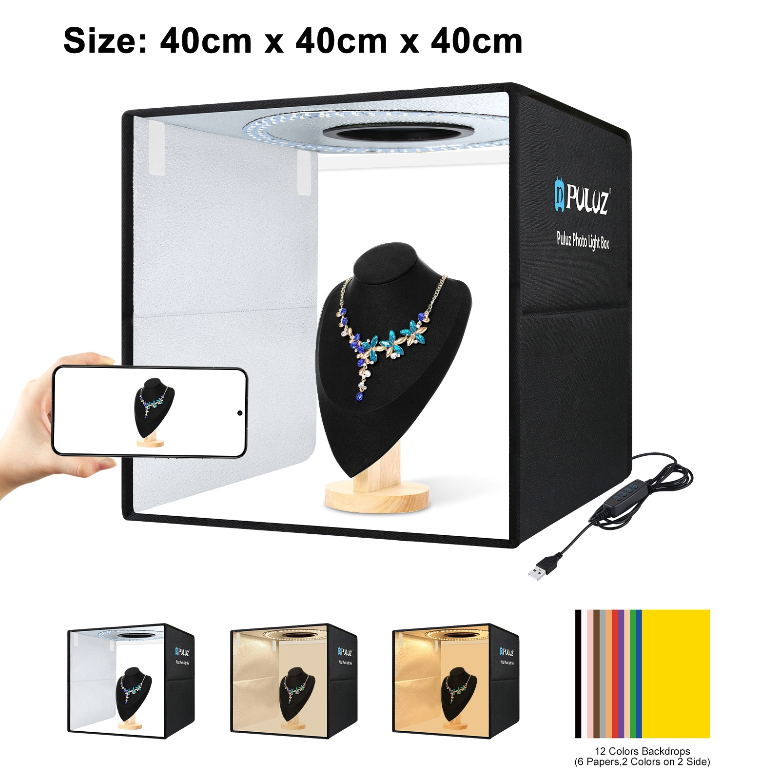 PULUZ 40cm Folding Portable Ri – Photography Lighting For Products recenzja i cena
