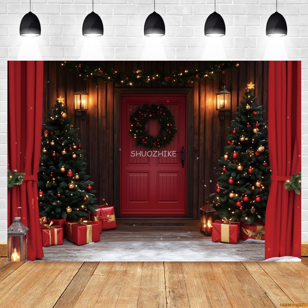 Christmas Red Barn Door Backdr – Photography Lighting Indoor recenzja i cena