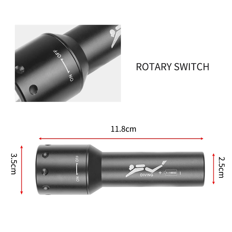 New T6 LED Diving Torch Long-R – Photography Lighting recenzja i cena