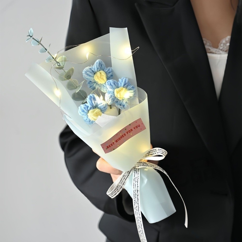 Knitted Crochet Flowers Bouque – Photography Artificial Lighting recenzja i cena