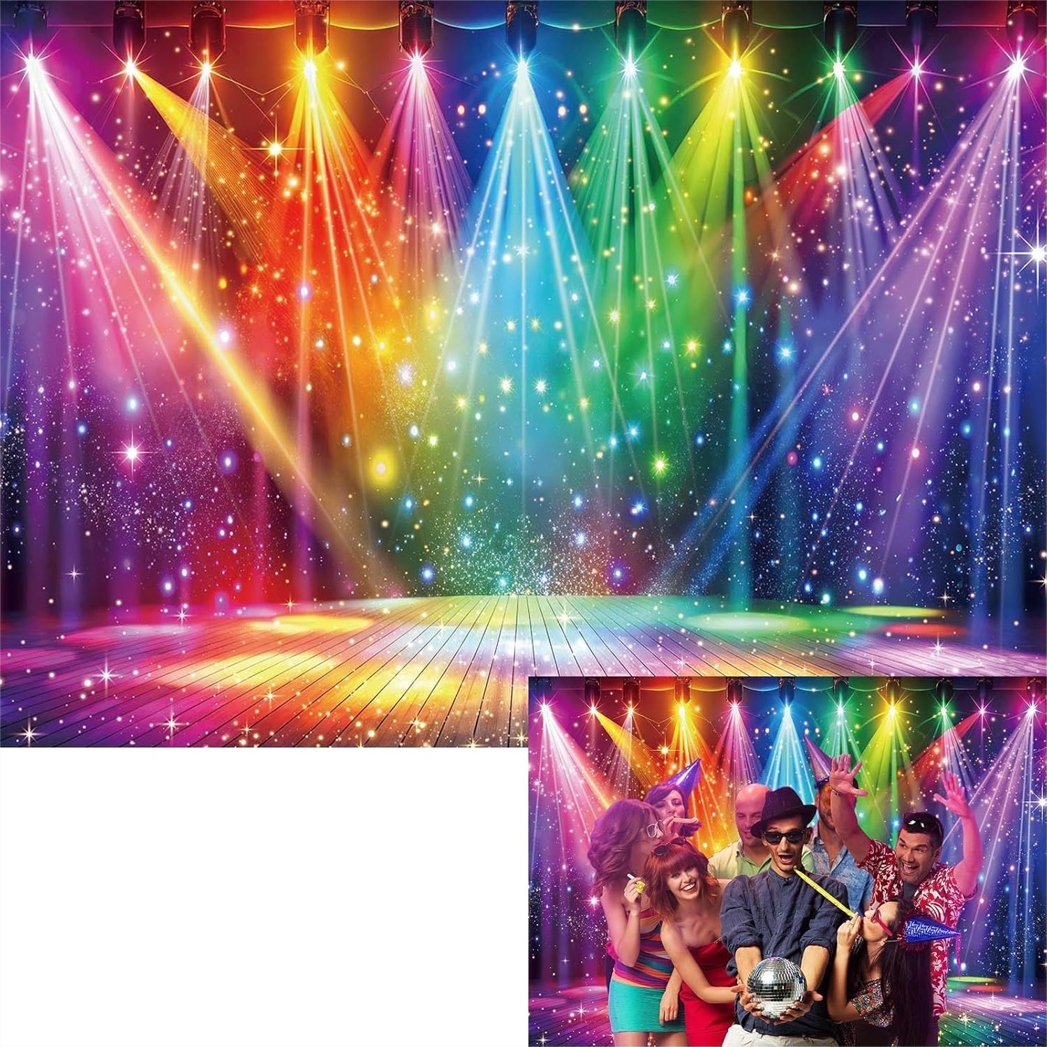 Disco Backdrop 7x5FT Colorful  – Photography Lighting recenzja i cena