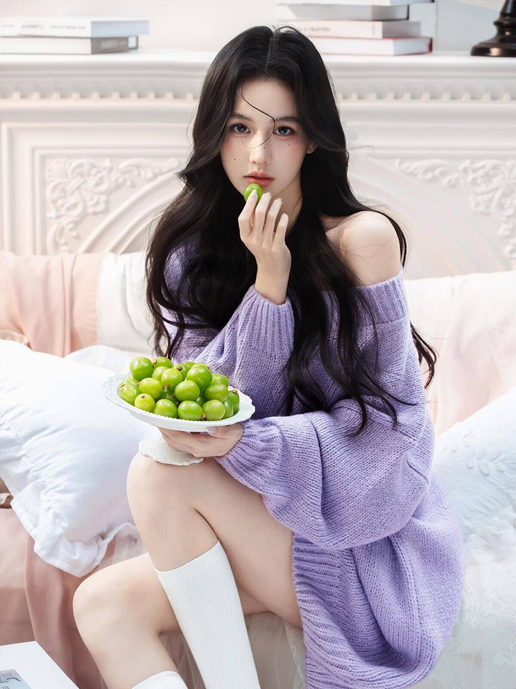 Autumn Winter Purple Sweater O – Photography Lighting recenzja i cena