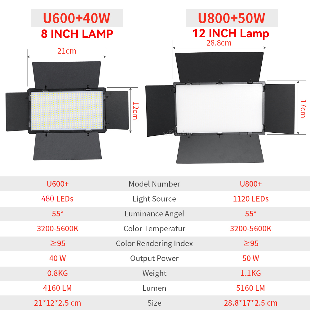 U800 U600 LED Photo Studio Vid – Photography Lighting Set recenzja i cena